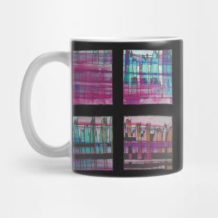 Liminal Space in Pink, Light Blue and Purple through 4 windows Mug